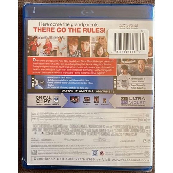 Parental Guidance (Blu-Ray/DVD) Billy Crystal, Bette Midler- Comedy New Sealed - Picture 2 of 3